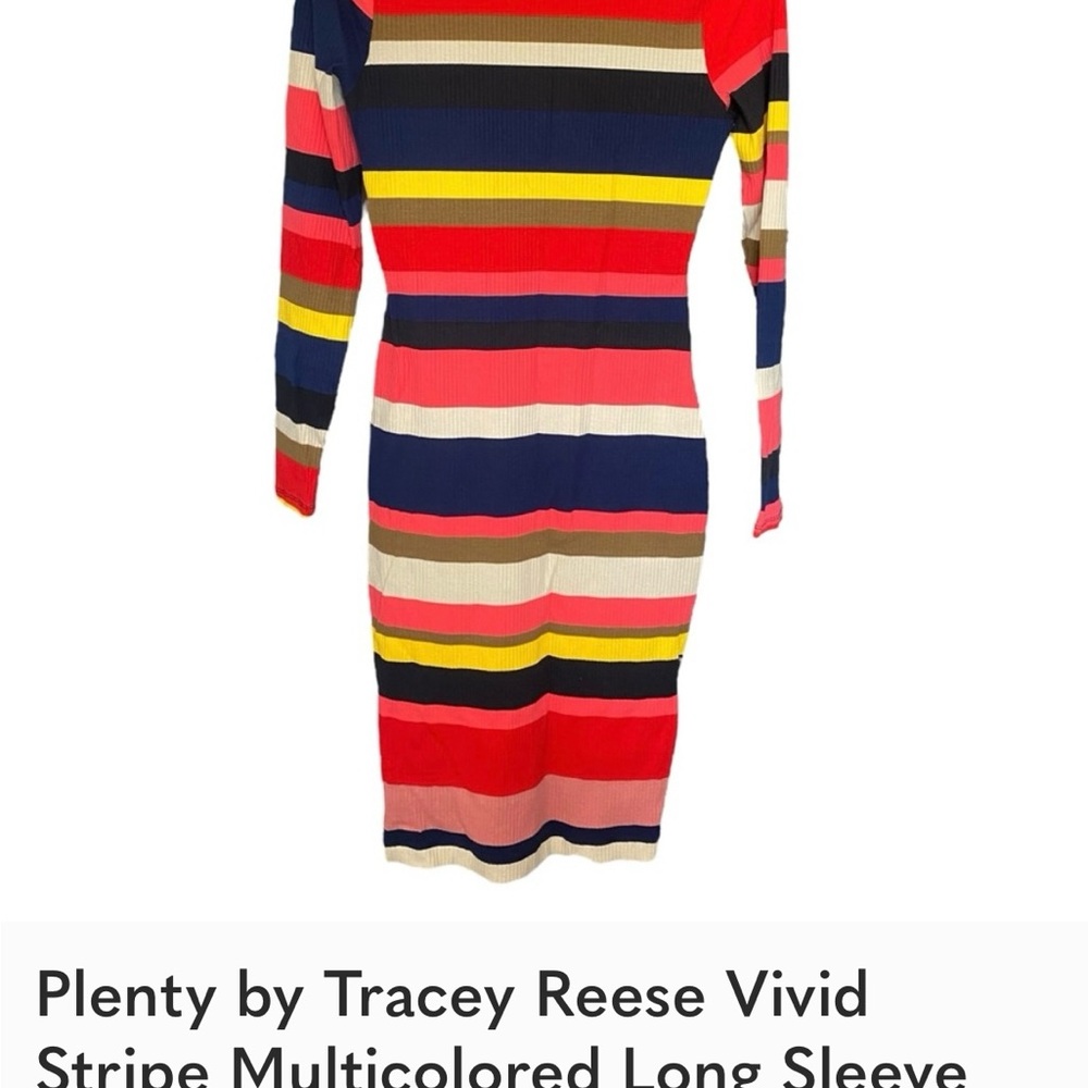 Plenty by Tracy Reese Colorful Striped Long Sleeve Dress